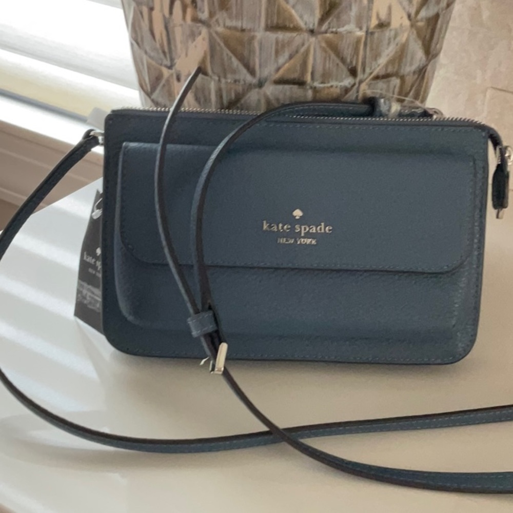 Kate Spade light blue leather crossbody bag - Picture 2 of 14